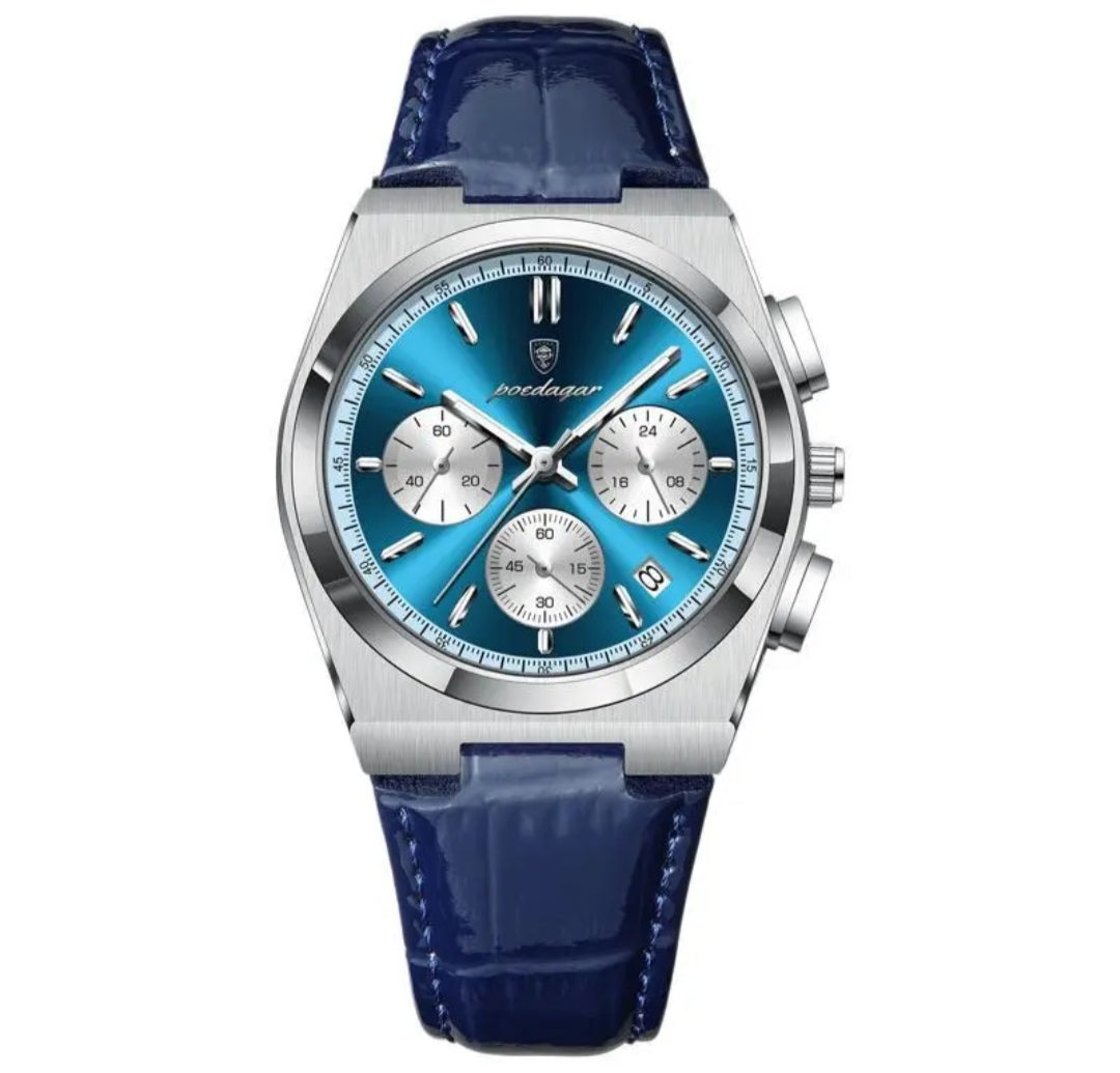 Montre luxueuse POEDAGAR en cuir pour homme